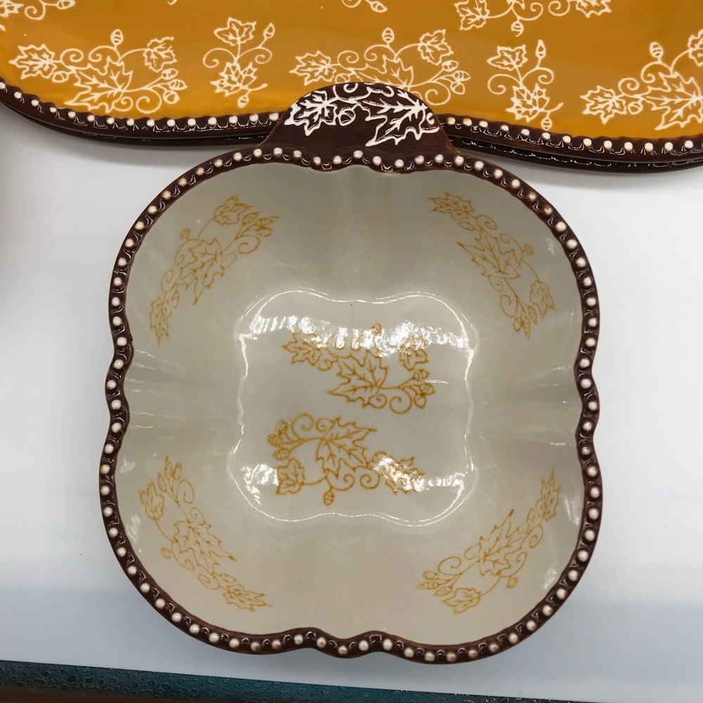 Temp-tations Floral Lace Fall soup bowl and plate. Set of 2 - Picture 3 of 12